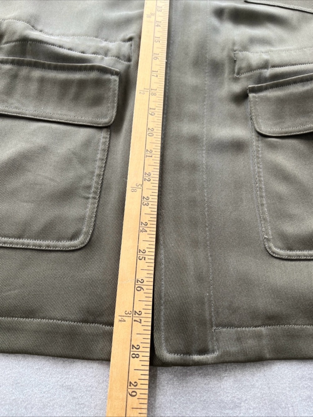 Tommy Bahama Silk Coat M Hidden Hood Full Zip Army Green - Picture 15 of 15